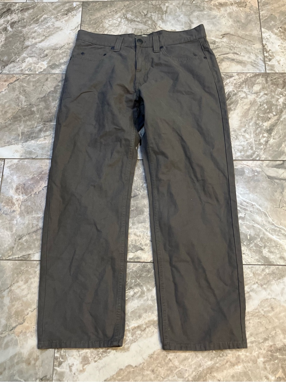 Blue Mountain Mens Brown Canvas 5-Pocket Relaxed Fit Work Pants 34/30 New
